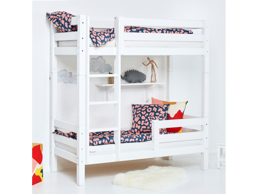 Hoppekids ECO Luxury hoog stapelbed met uitvalbeschermer 70x160 - rechte ladder - Afbeelding 3