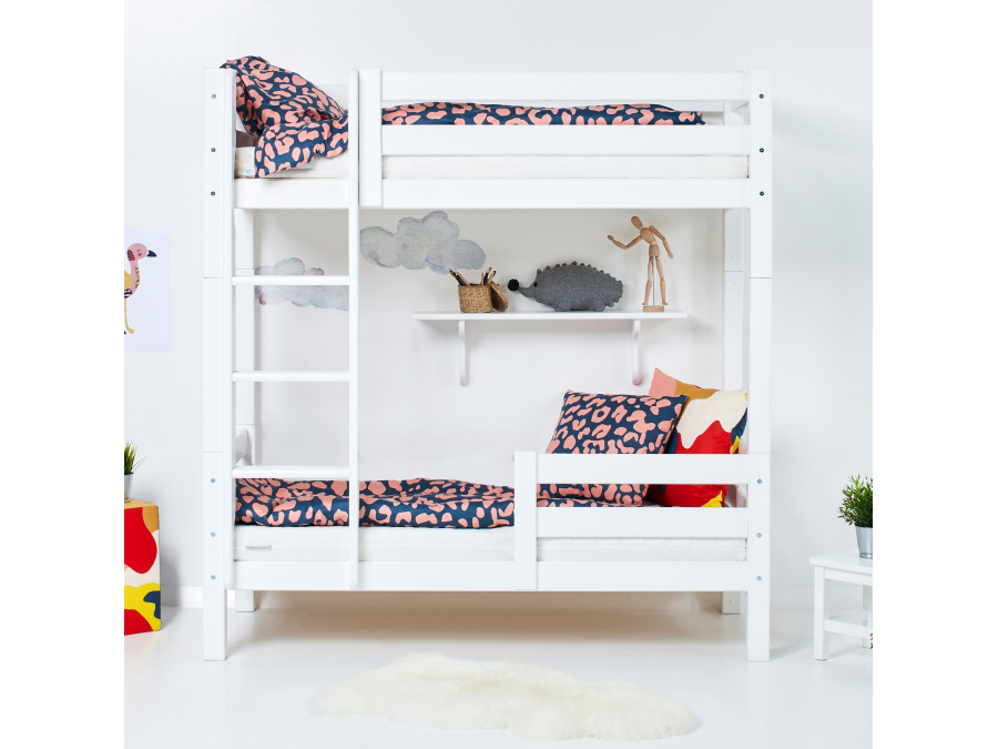 Hoppekids ECO Luxury hoog stapelbed met uitvalbeschermer 70x160 - rechte ladder - Afbeelding 2
