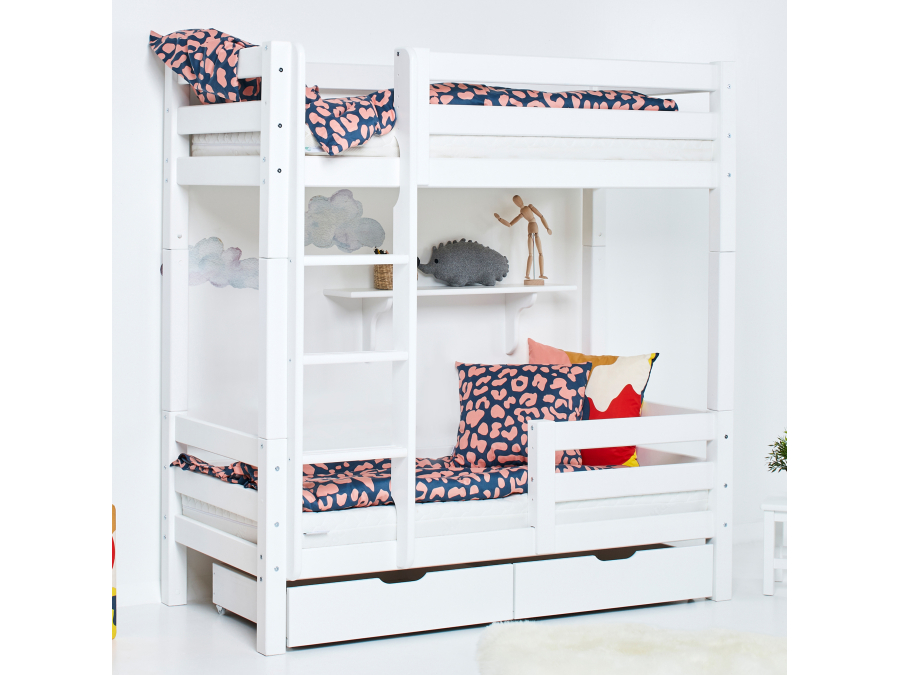 Hoppekids ECO Luxury hoog stapelbed met uitvalbeschermer 70x160 - rechte ladder - Afbeelding 6