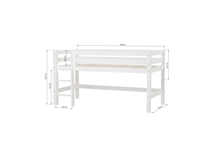 Hoppekids ECO Luxury halfhoogslaper 90x200 - rechte ladder - Afbeelding 6