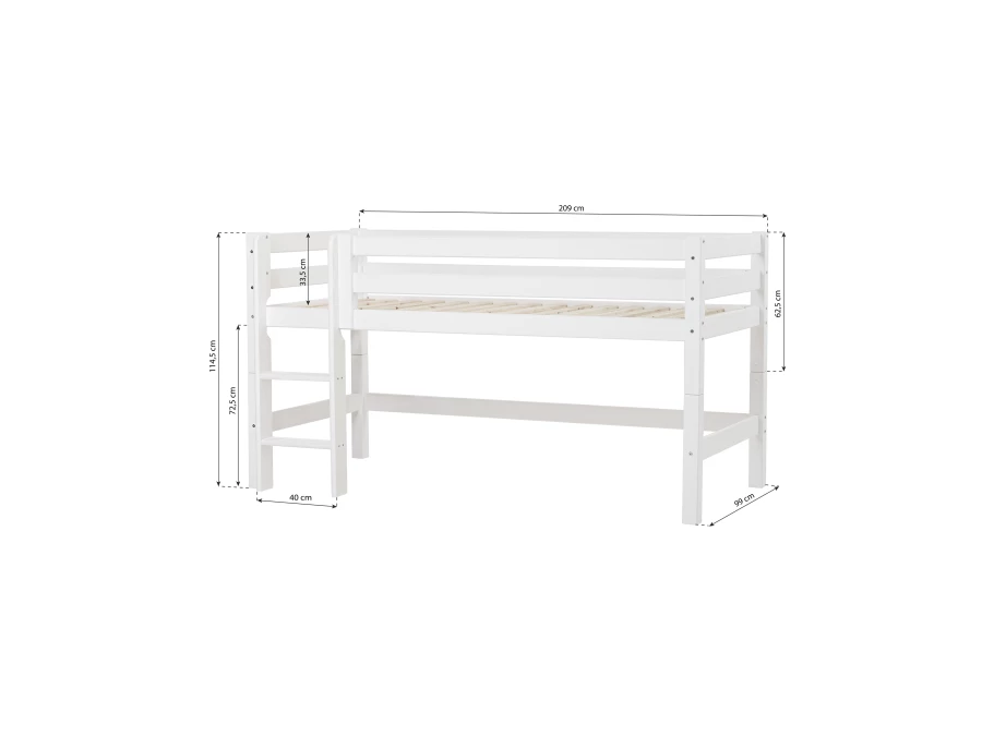 Hoppekids ECO Luxury halfhoogslaper 90x200 - rechte ladder - Afbeelding 6