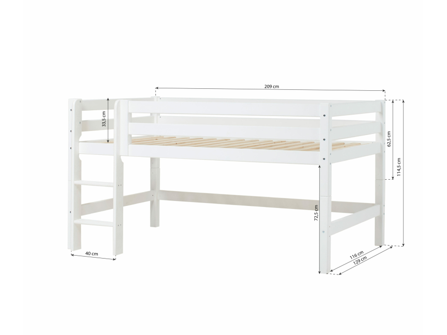Hoppekids ECO Luxury halfhoogslaper 120x200 - rechte ladder - Afbeelding 4