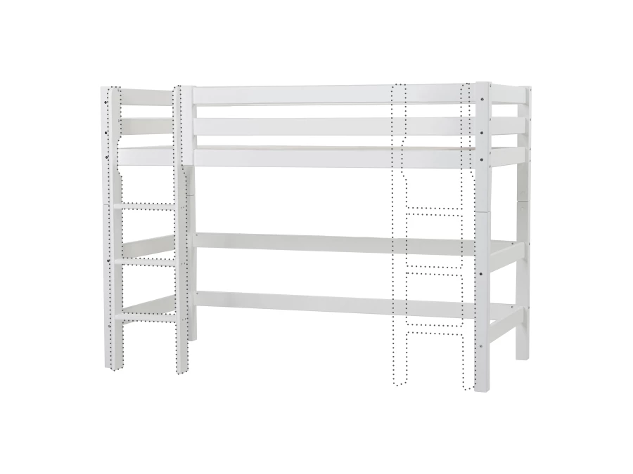 Hoppekids ECO Luxury verhoogde halfhoogslaper 90x200 - rechte ladder - luxe bodem - Afbeelding 4