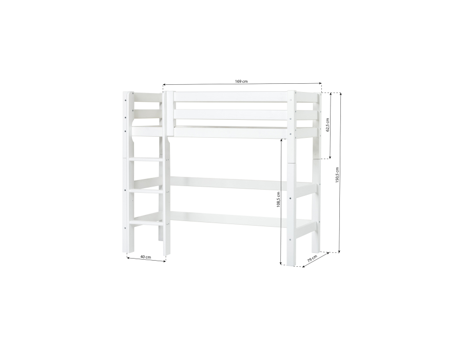 Hoppekids ECO Luxury verhoogde halfhoogslaper 70x160 - rechte ladder - Afbeelding 5
