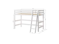 Hoppekids ECO Luxury verhoogde halfhoogslaper 90x200 - schuine ladder - Afbeelding 6