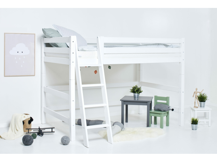 Hoppekids ECO Luxury verhoogde halfhoogslaper 120x200 - schuine ladder - Afbeelding 3