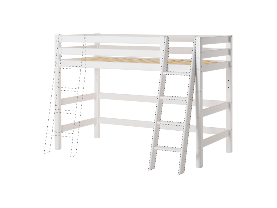 Hoppekids ECO Luxury verhoogde halfhoogslaper 90x200 - schuine ladder - Afbeelding 8