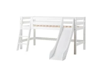 Hoppekids ECO Luxury halfhoogslaper met glijbaan 90x200 - schuine ladder - luxe bodem