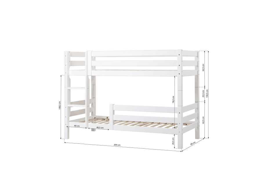 Hoppekids ECO Luxury stapelbed met uitvalbeschermer 90x200 - rechte ladder - luxe bodems - Afbeelding 4