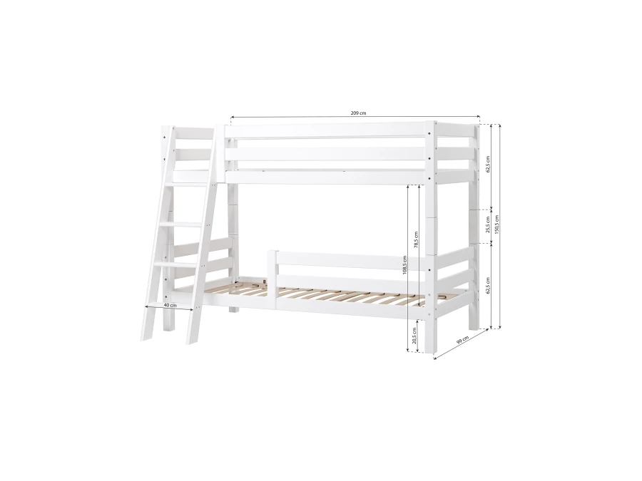 Hoppekids ECO Luxury stapelbed met uitvalbeschermer 90x200 - schuine ladder - luxe bodems - Afbeelding 5