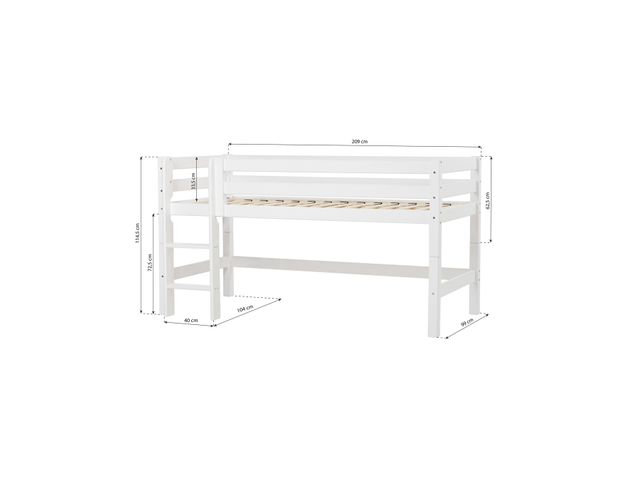 Hoppekids ECO Luxury halfhoogslaper 90x200 - rechte ladder - luxe bodem - Afbeelding 5