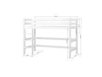 Hoppekids ECO Luxury verhoogde halfhoogslaper 90x200 - rechte ladder - luxe bodem - Afbeelding 5