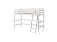 Hoppekids ECO Luxury verhoogde halfhoogslaper 90x200 - schuine ladder - luxe bodem - Afbeelding 9