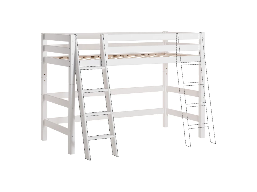 Hoppekids ECO Luxury verhoogde halfhoogslaper 90x200 - schuine ladder - luxe bodem - Afbeelding 10