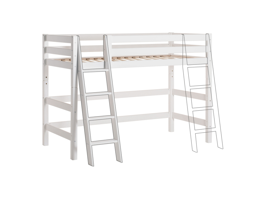Hoppekids ECO Luxury verhoogde halfhoogslaper 90x200 - schuine ladder - luxe bodem - Afbeelding 11
