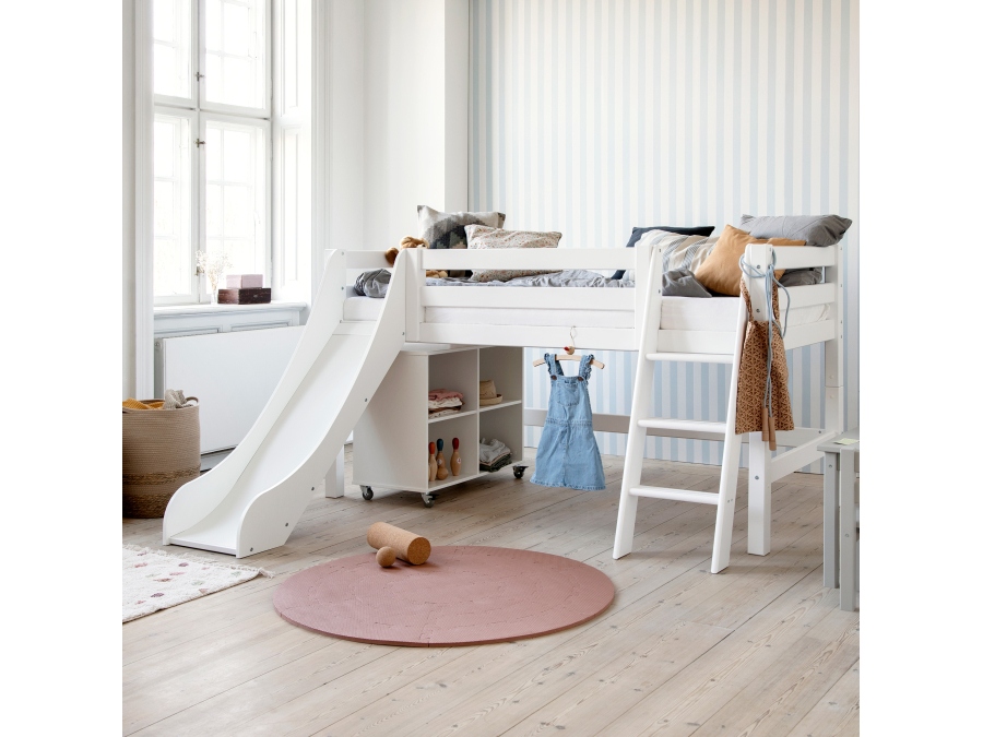 Hoppekids ECO Luxury halfhoogslaper met glijbaan 90x200 - schuine ladder - Afbeelding 2