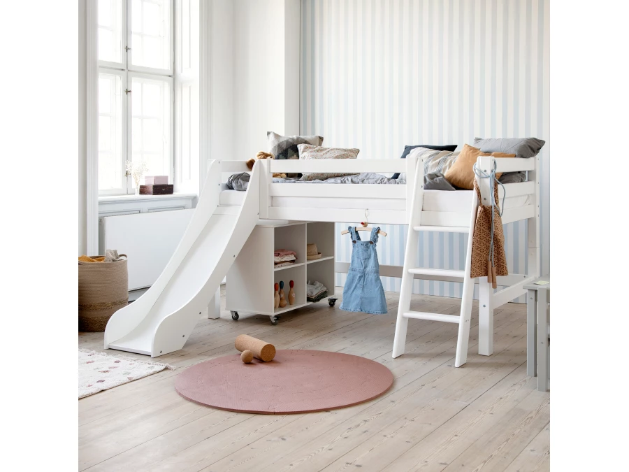 Hoppekids ECO Luxury halfhoogslaper met glijbaan 90x200 - schuine ladder - Afbeelding 2