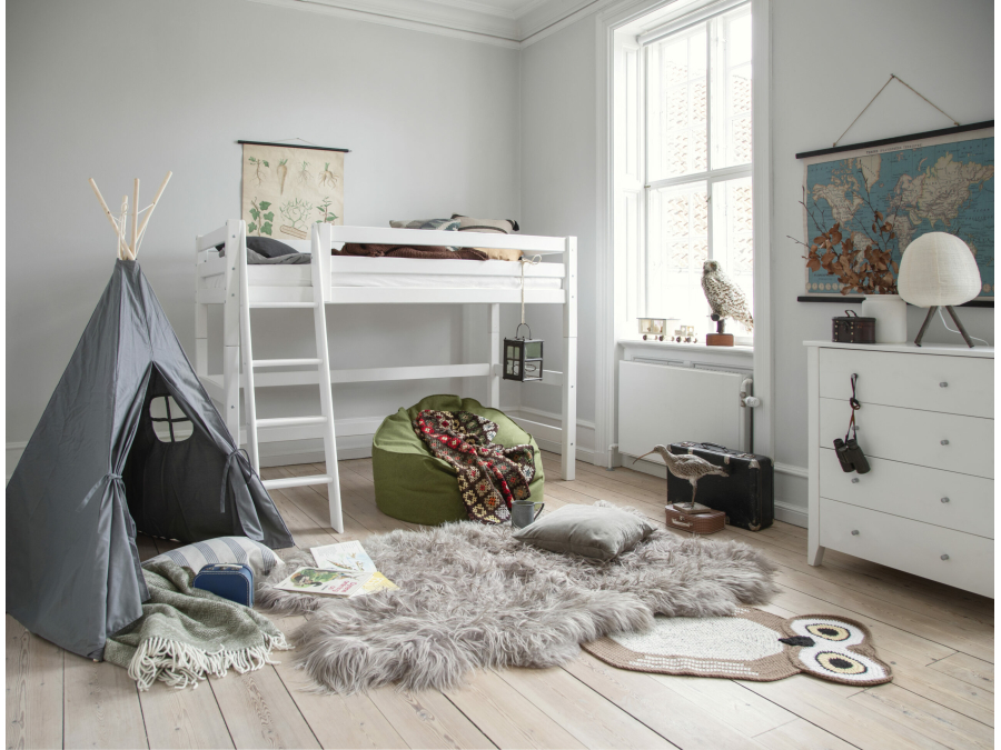 Hoppekids ECO Luxury verhoogde halfhoogslaper 90x200 - schuine ladder - Afbeelding 2