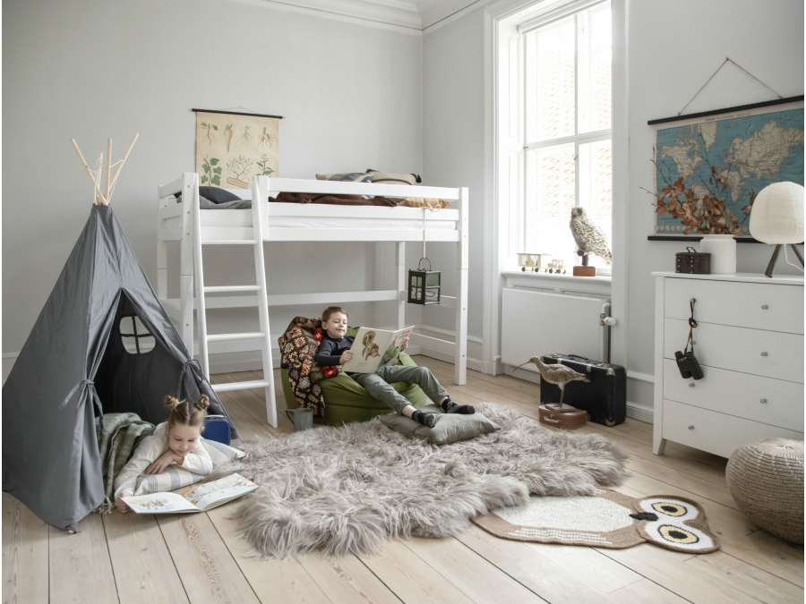 Hoppekids ECO Luxury verhoogde halfhoogslaper 90x200 - schuine ladder - luxe bodem - Afbeelding 2