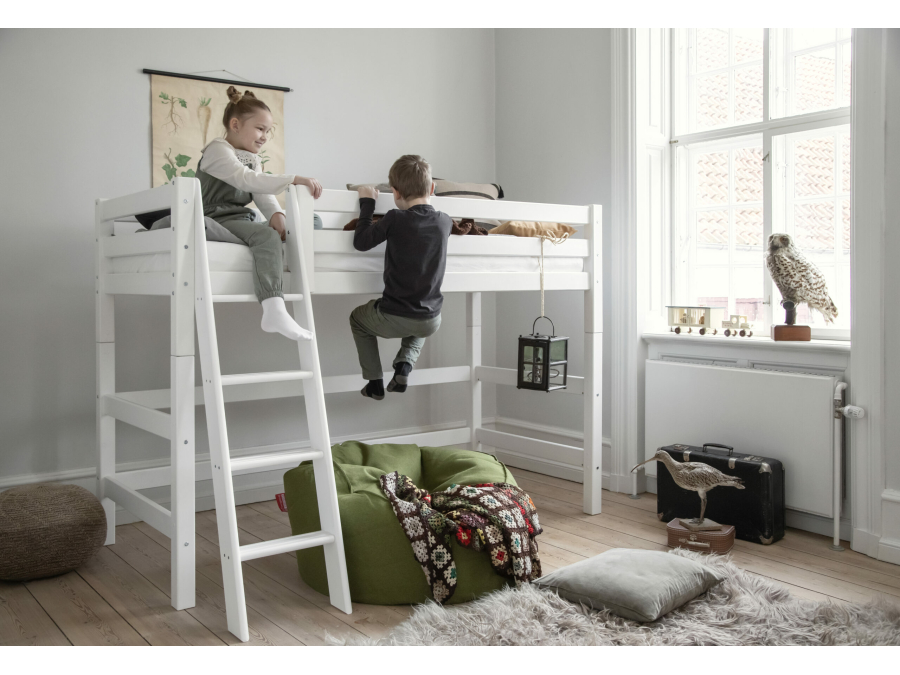Hoppekids ECO Luxury verhoogde halfhoogslaper 90x200 - schuine ladder - Afbeelding 3
