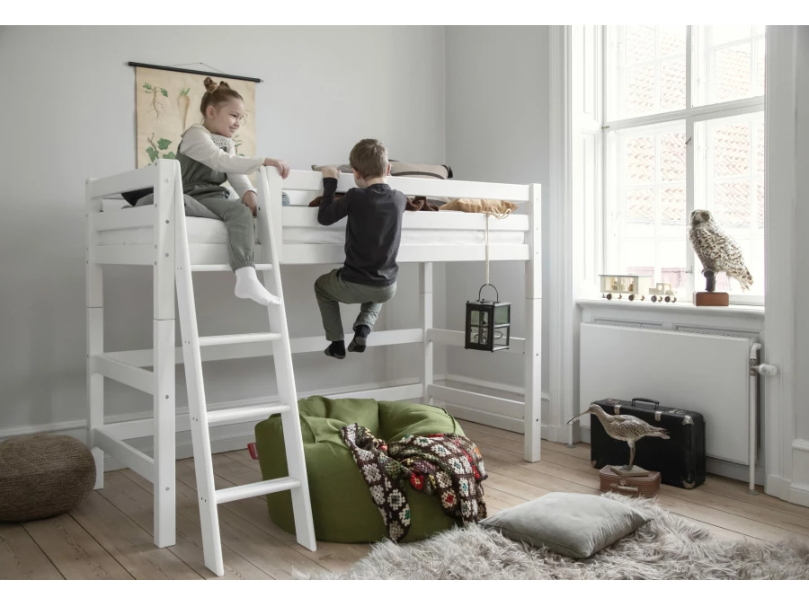 Hoppekids ECO Luxury verhoogde halfhoogslaper 90x200 - schuine ladder - Afbeelding 3