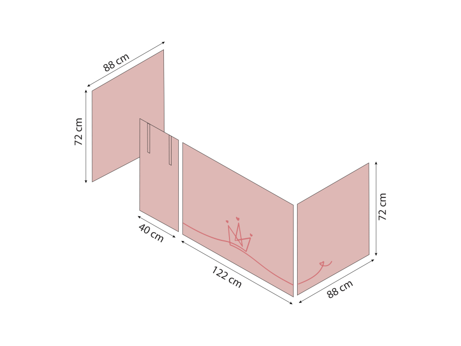 Hoppekids Princess gordijn - halfhoog en stapelbed 90x200 - Afbeelding 8
