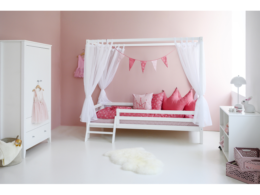 Hoppekids ECO Dream hemelbed met trapje 90x200 - Wit - Afbeelding 3
