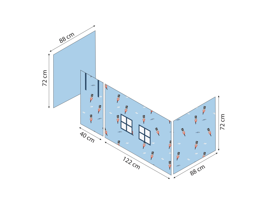 Hoppekids Tin Soldier Gordijn - halfhoog bed 90x200 - Afbeelding 5