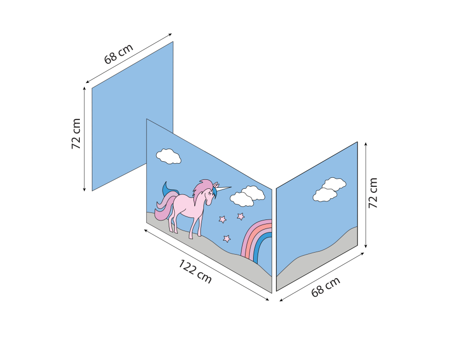 Hoppekids Unicorn gordijn - halfhoog en stapelbed 70x160 - Afbeelding 8