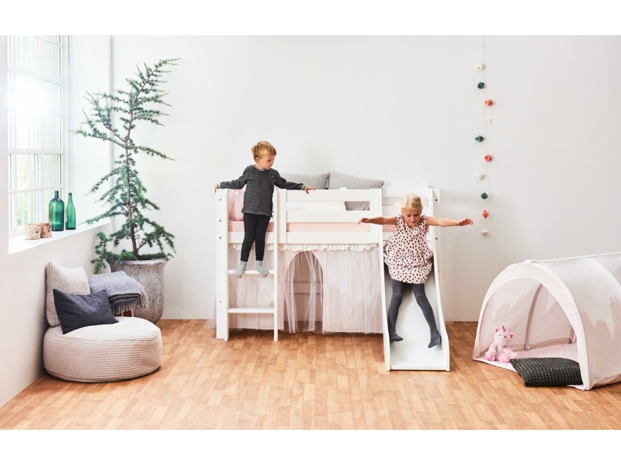 Hoppekids ECO Luxury halfhoogslaper met glijbaan 70x160 - rechte ladder - Afbeelding 3