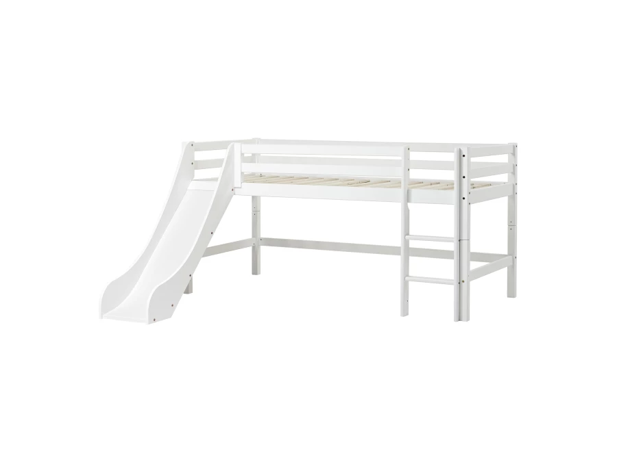 Hoppekids ECO Dream halfhoogslaper met glijbaan 90x200 - wit