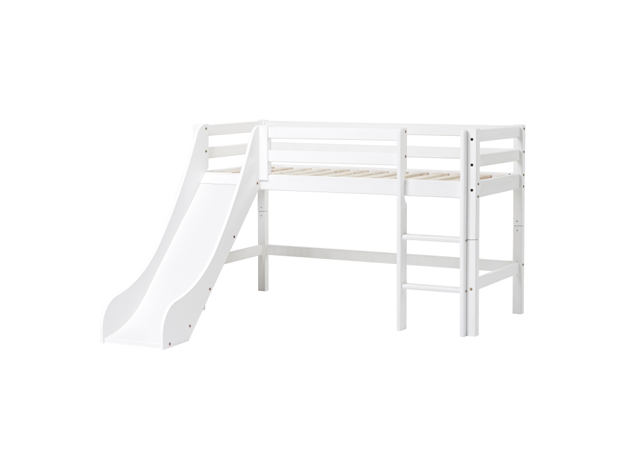 Hoppekids ECO Dream halfhoogslaper met glijbaan 70x160 - wit