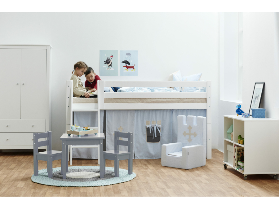 Hoppekids ECO Luxury halfhoogslaper 90x200 - schuine ladder - luxe bodem - Afbeelding 3