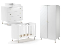 Jaxx Billy 3-delige babykamer met 2-deurskast wit