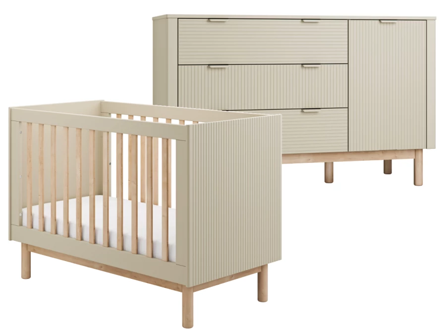 Pinio Miloo 2-delige babykamer met grote commode - champagne
