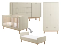 Pinio Miloo 3-delige meegroeikamer met grote commode - champagne