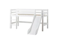 Hoppekids ECO Luxury halfhoogslaper met glijbaan 90x200 - rechte ladder - luxe bodem