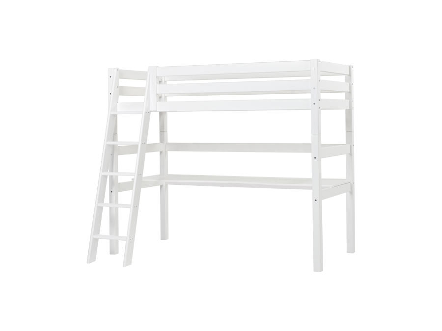 Hoppekids ECO Luxury hoogslaper met bureau 90x200  - schuine ladder