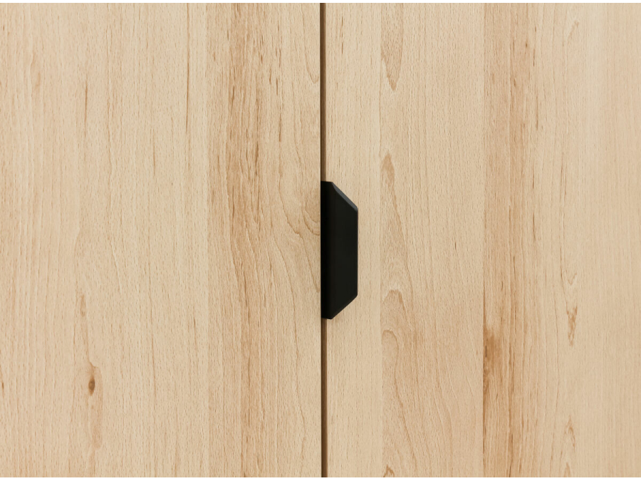 ToiToikids Fay 2-deurs kledingkast Naturel / Mat Zwart - Afbeelding 5