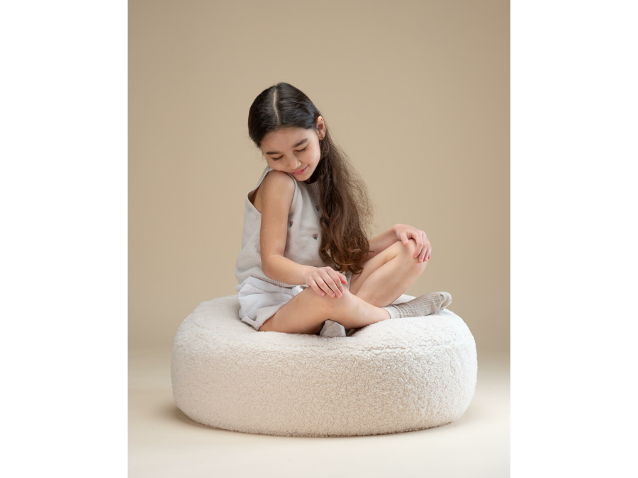 WigiWama ronde ottoman - Cream White - Afbeelding 3