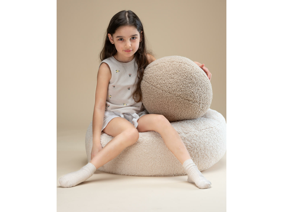 WigiWama ronde ottoman - Cream White - Afbeelding 4