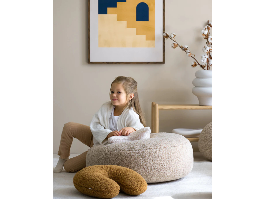 WigiWama ronde ottoman - Biscuit - Afbeelding 8