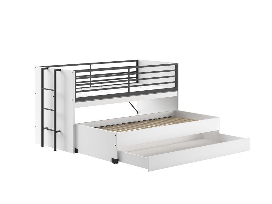 Vipack Sam halfhoogslaper met logeerplek, opbergruimte en bureau - wit - Afbeelding 6