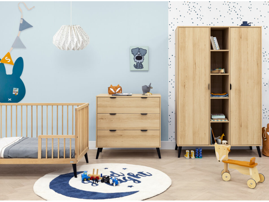 ToiToiKids Fay 2-delige meegroeikamer Naturel / Mat Zwart - Afbeelding 8