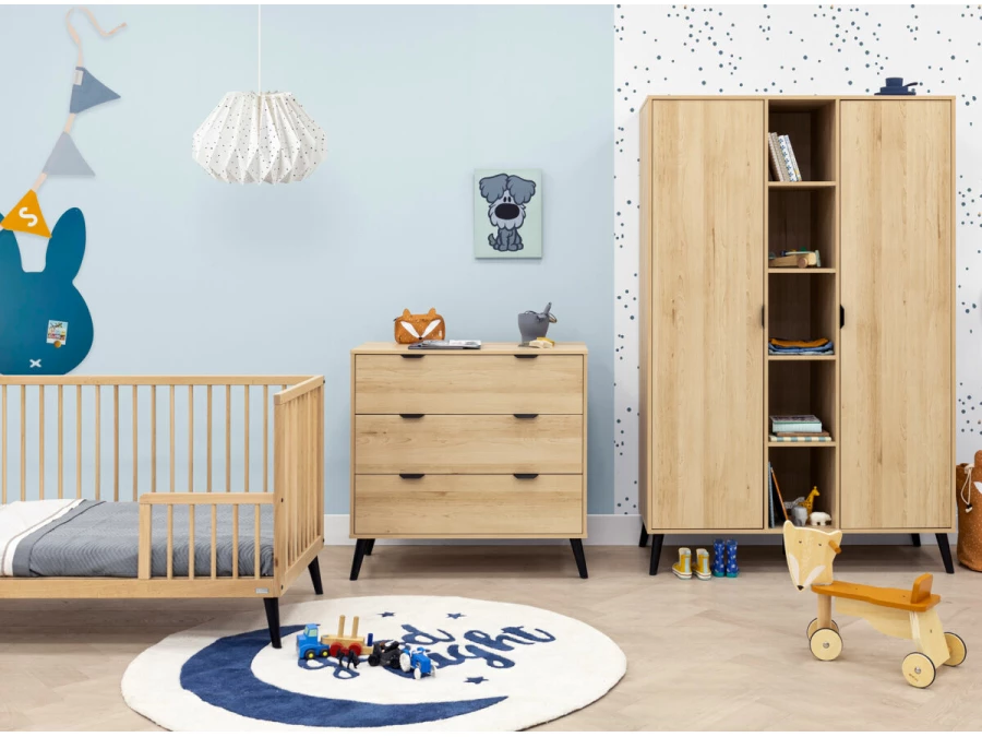 ToiToiKids Fay 2-delige meegroeikamer Naturel / Mat Zwart - Afbeelding 8