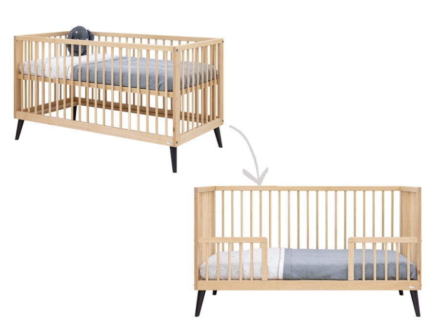 ToiToikids Fay bedbank 70x140 Naturel / Mat Zwart