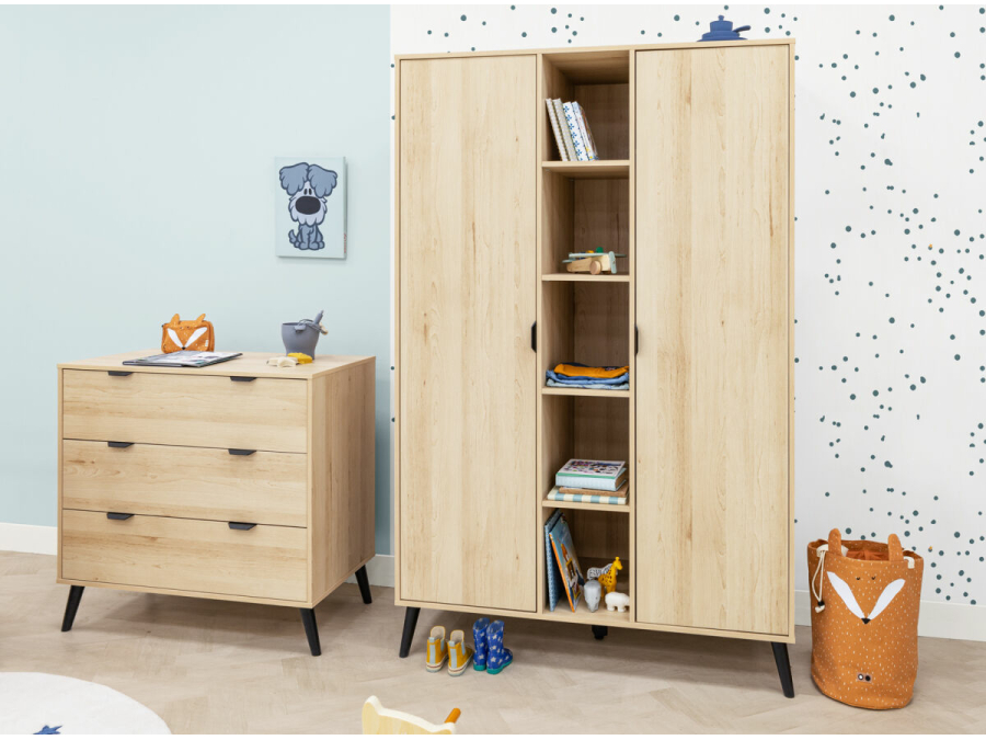 ToiToikids Fay commode met 3 laden Naturel / Mat Zwart - Afbeelding 10