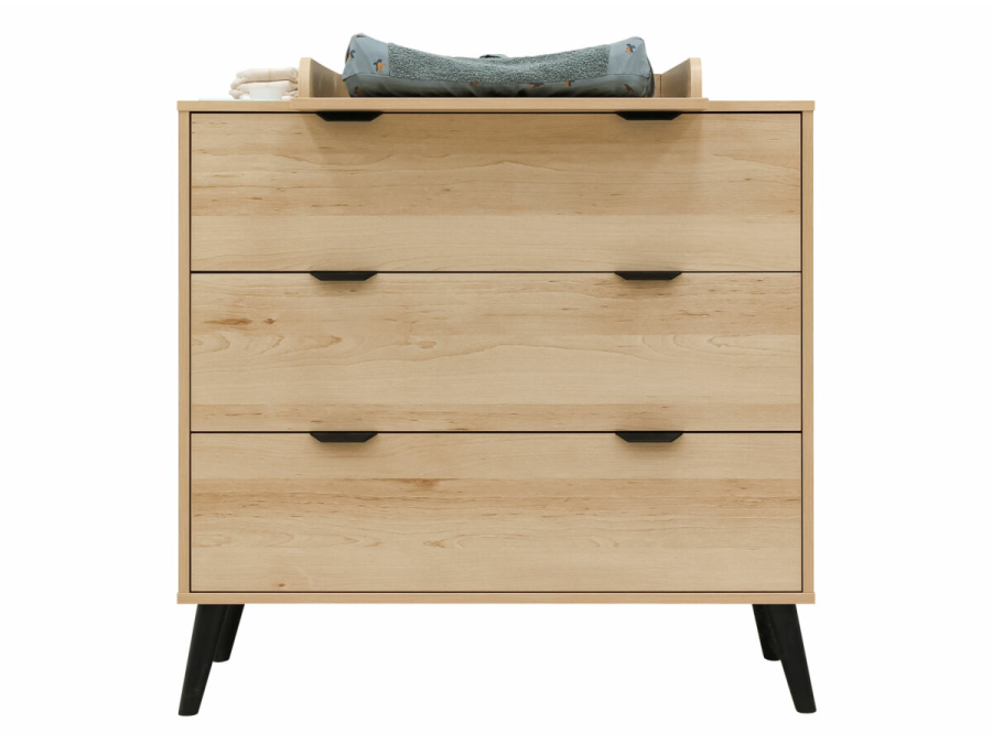 dresser with 3 drawers fay natural matt black 7