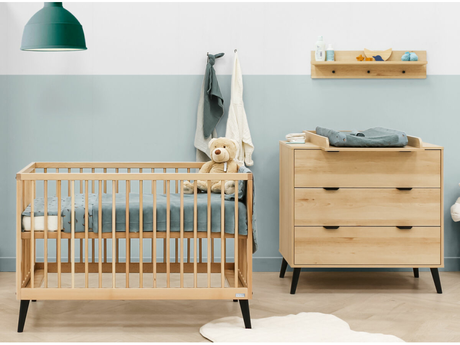 ToiToiKids Fay 2-delige babykamer Naturel / Mat Zwart - Afbeelding 4
