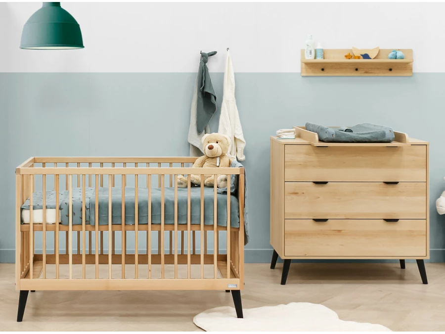 ToiToiKids Fay 2-delige babykamer Naturel / Mat Zwart - Afbeelding 4